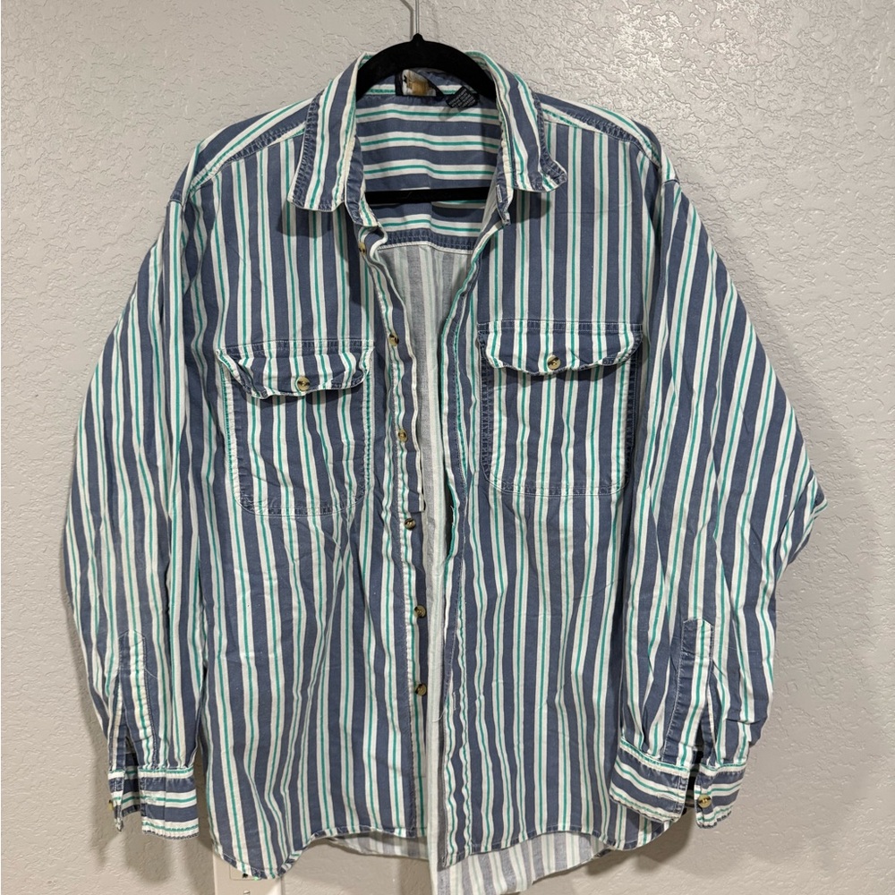 Lee Blue and White Button Up